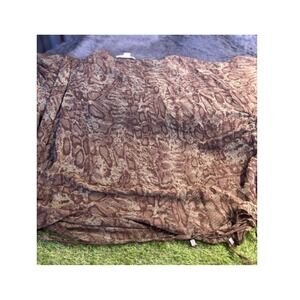 Michael‎ Kors Snakeskin Print Brown Tunic Top Blouse S/M Drawstring